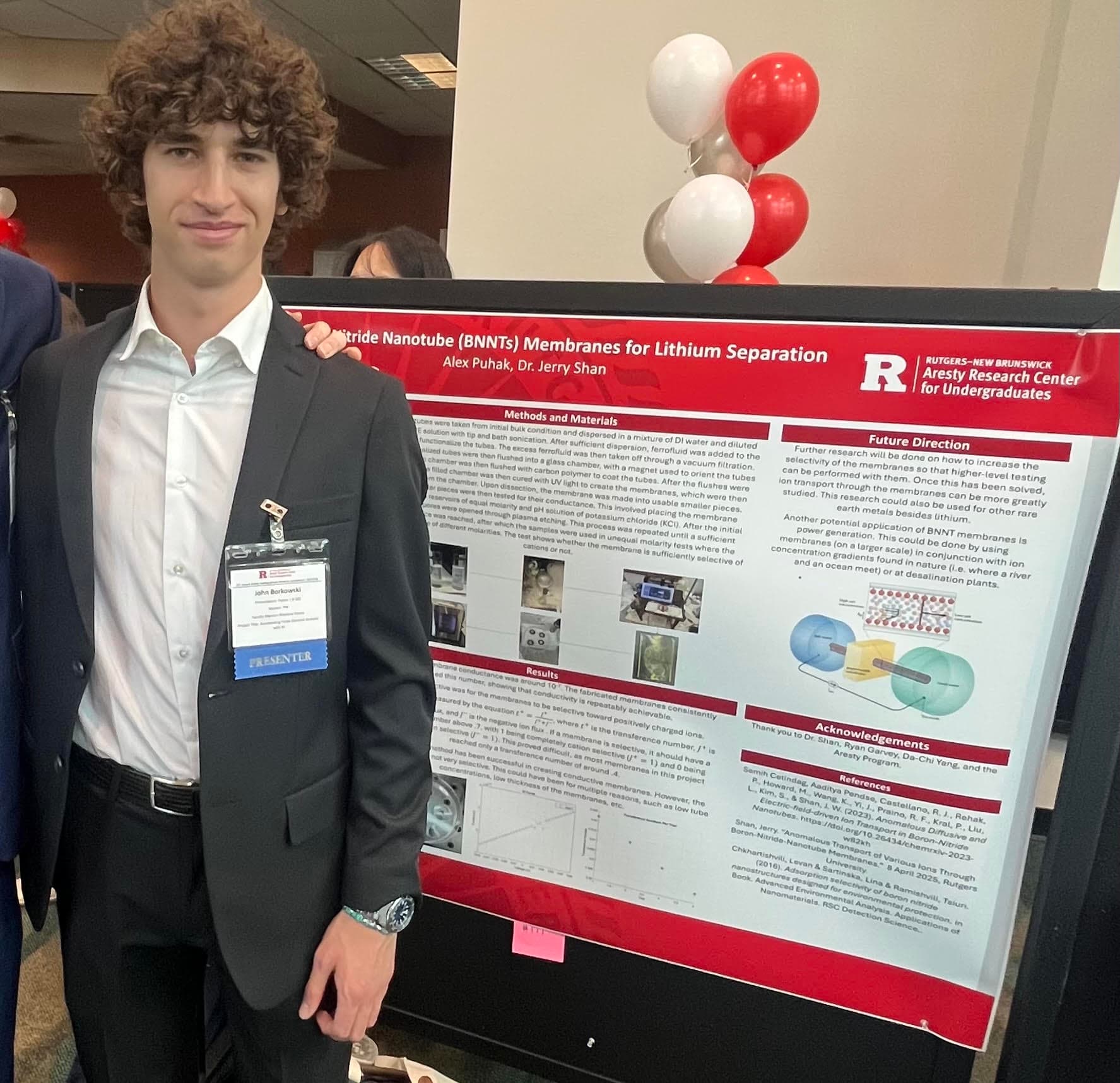 John Borkowski presenting research at the Rutgers Aresty Research Center